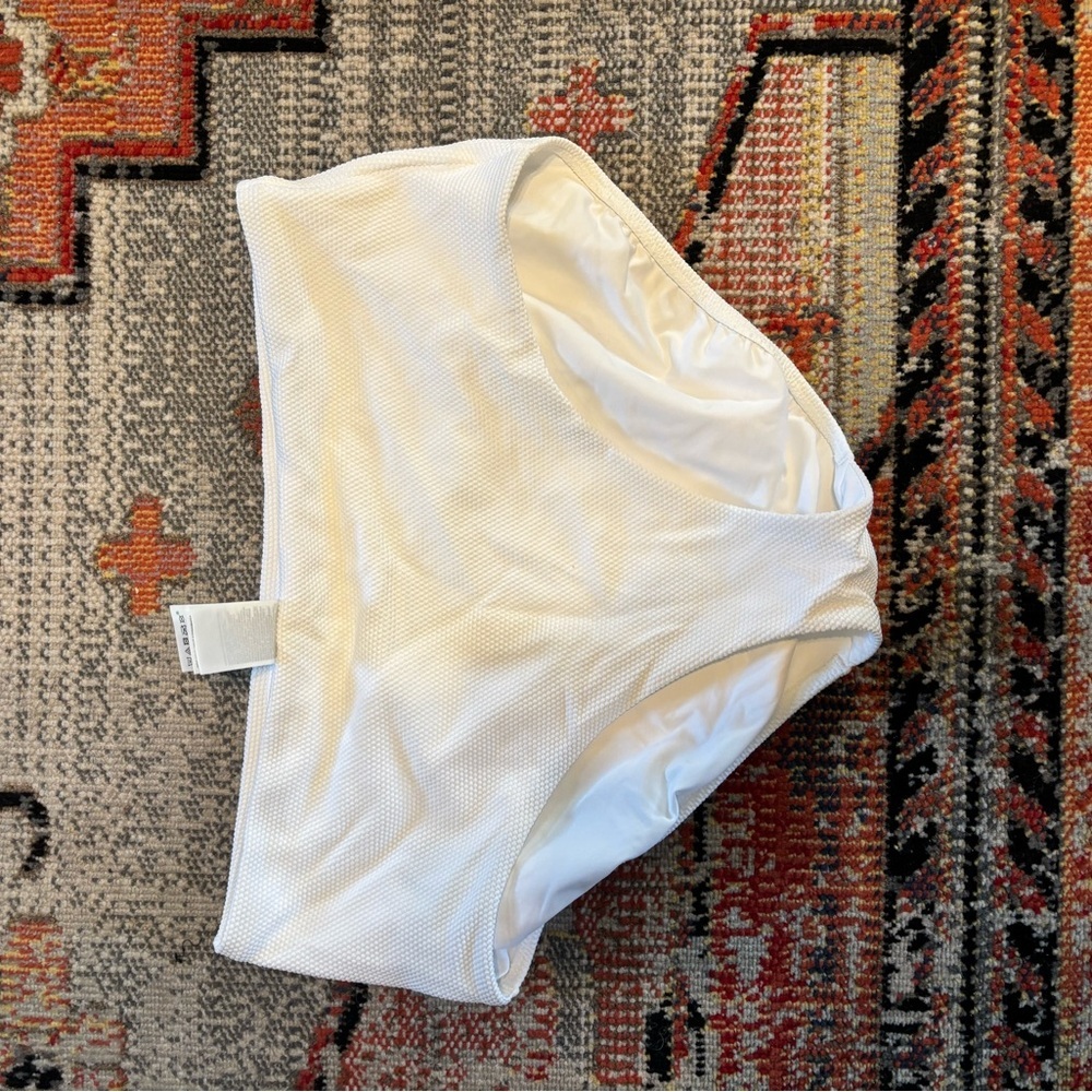 Athleta White Pique High Waist Swim Bottom - Picture 3 of 6
